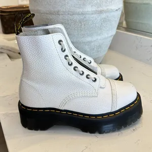 DR. MARTENS Sinclair Platform Bootie (Women) in White Milled Nappa Leather US 8 thumbnail 7