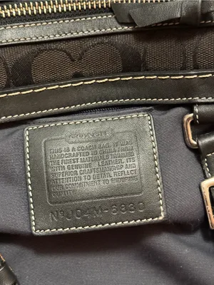 Vintage Coach Hampton Signature Satchel Black Canvas Leather Y2K Hobo code 6830 thumbnail 6