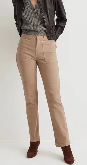 Madewell 90s Straight High Rise Patch Pocket Utility Pants Tan Khaki Size‎ 28 thumbnail 1