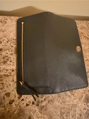 Tory Burch Black Zip-Around lightweight Wallet with Gold Logo “Authentic” thumbnail 6