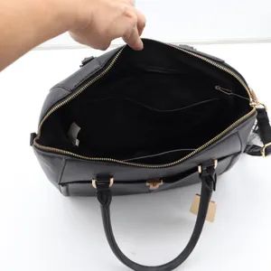 Target Black Faux Leather Satchel Crossbody Handbag Gold Hardware thumbnail 8