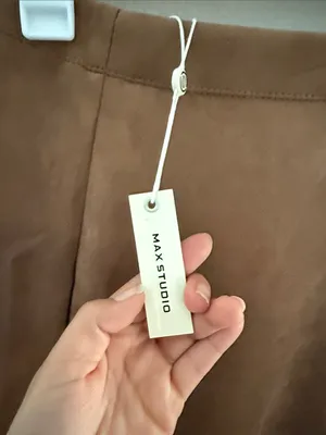 Max Studio Brown Suede A-Line Midi Skirt thumbnail 4