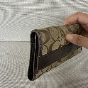 Coach Ashley Signature Jacquard Trifold‎ Wallet W/Checkbook Insert Y2K Vintage thumbnail 5
