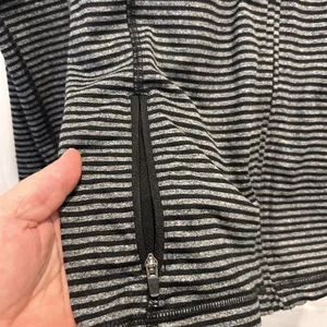 RBX Womens Black‎ Gray Striped Full Zip Athletic Jacket Thumbholes S Activewear thumbnail 2