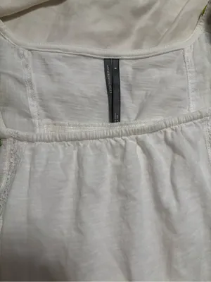 Anthropologie White Embroidered Floral Lace Ruffle Sleeve Blouse Top Size M thumbnail 4