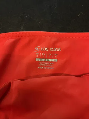 Los Ojos Pants Womens Small Orange High Rise Pocket Leggings Athletic Yoga Gym thumbnail 6