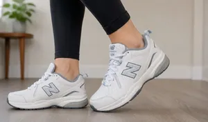 New Balance 608 V5 White Gray Walking Training Shoes Women’s Size 6.5 thumbnail 1