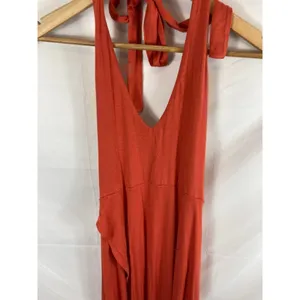 Leith orange halter tie neck maxi dress size small thumbnail 2