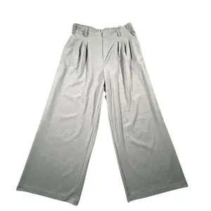 Halara Wide Leg Pants Women L Petite Grey Pleated High Waist Elastic Pockets thumbnail 1