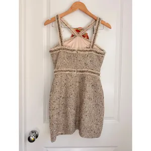 LA REINE Halter‎ Neck Tweed Mini Dress Medium Wedding Guest Formal thumbnail 2