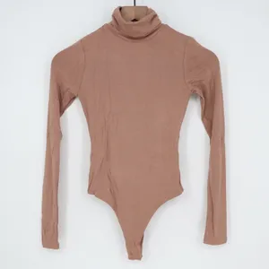 Naked Wardrobe Womens Long Sleeve Turtleneck Bodysuit Mauve Brown XS nw-b0313n thumbnail 2