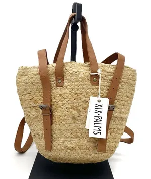 NWT XIX Palms Beachly The Shore Break Jute Insulated Picnic Cooler Backpack NEW thumbnail 1