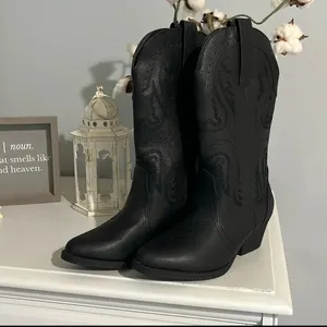 True Craft Cowboy Western Black Boots New thumbnail 5