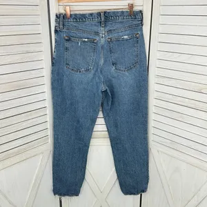 Abercrombie & Fitch Mom Jeans Women Size 10 Blue High Rise Distressed Button Fly thumbnail 3