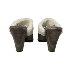 MIA Mitzy Sherpa-Lined Block Heel Mules in Gray/Taupe,‎ Size 9M thumbnail 6