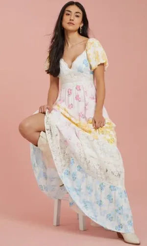 Floral Tiered Lace Maxi Dress thumbnail 1