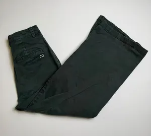 JO West Dark Green High Waist Wide-Leg Cotton Denim Trouser Pants Size XS thumbnail 1