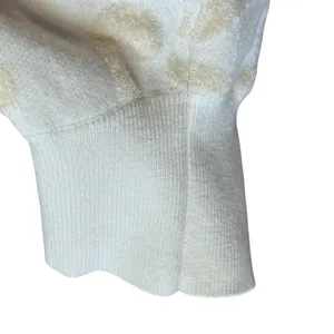 Anthropologie Nina Velvet‎ Sweater Ivory Scrolls Women's Size XL thumbnail 3