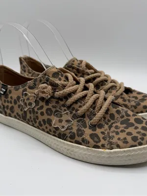 Billabong Marina Leopard Cheetah Sneakers Womens 8 Distressed Y2K Skate thumbnail 2