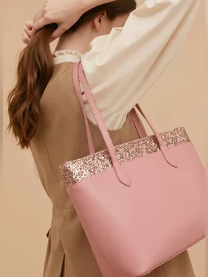 Kate Spade pink glitter trim shoulder bag thumbnail 1