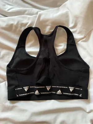 adidas Black Racerback Sports Bra thumbnail 2