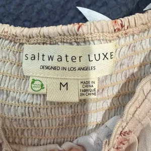 Saltwater Luxe Boutique Pin Tucked Cropped Blouse Top Size Medium thumbnail 9