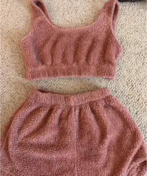 Amazon Fluffy pajama set two piece thumbnail 2