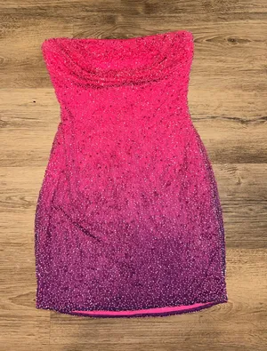 Oh Polly Mini Dress Embellished pink and purple thumbnail 1
