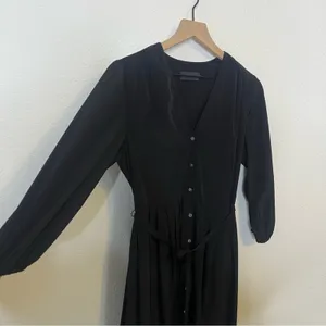 Hatch Dress Black Easy Nurse‎ Button Down Sundress Tie Bust Midi Size 0 / XS thumbnail 3