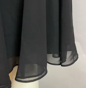 Vintage Chiffon Dress Bow Waist Satin V-Neck Sheer Sleeveless Homecoming Holiday thumbnail 6