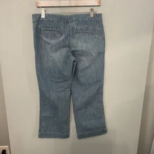 Express Editor Capris Light Wash Denim Cropped Wide Leg Womens 4 thumbnail 3