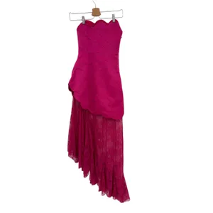 Meshki Aleena Satin Lace Strapless Maxi Dress Dragonfruit Pink XXS NWT thumbnail 9
