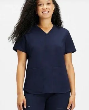 Fabletics Method 2-Pocket Scrub Top in Navy Blue Size S thumbnail 1