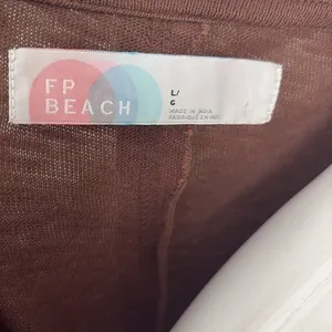 Free People | FP Beach Oversized Boxy Fit Chocolate Brown Hi-Low Cotton Tank thumbnail 6