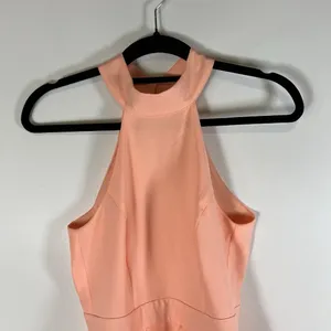 Lulus Dress Rehearsal Coral Skater Fit & Flare Mini Dress‎ Women's Medium Tiered thumbnail 4