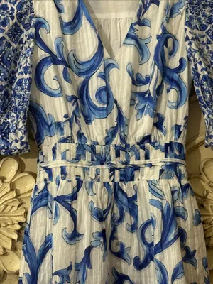 Ramy Brook Womens Susan Blue Printed V-Neck Cotton Mini Dress Size XXS. A-2 thumbnail 8