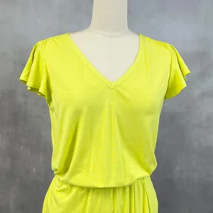 WHBM Glamgetter Dress Womens Medium Limelight Dopamine Maximalist‎ Stretchy Twee thumbnail 2