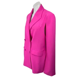 Zara Women's Pink Long Sleeve Collar Double Breasted Blazer Coat Jacket Size XS thumbnail 2