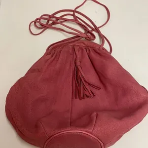 Vintage Valley Girl Pink Leather‎ Clam Shell Crossbdy Bag A27 thumbnail 9