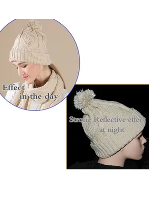 New! Super Soft Beige Cable Knit Pom Beanie, Scarf & Glove Set thumbnail 5