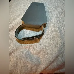 Black Leather Bracelet with Silver Clasp thumbnail 2