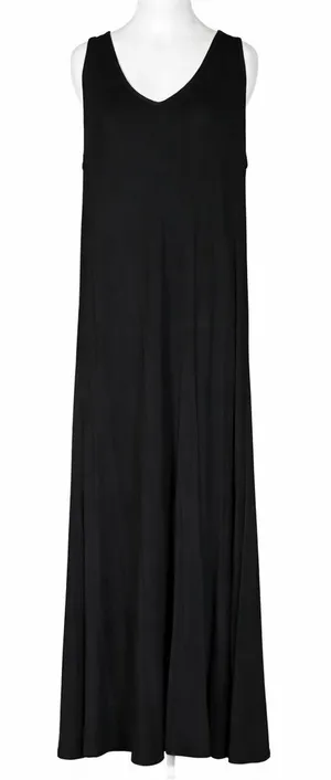 Knix Black Sleeveless V-Neck Maxi Dress Size‎ XL Flowy Stretch Knit Soft Comfort thumbnail 1