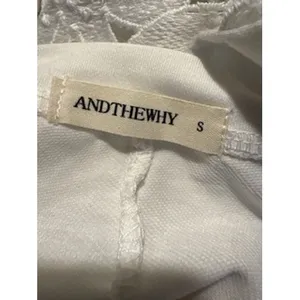 ANDTHEWHY White Floral Crochet Lace Long Sleeve Top Crewneck Blouse Small‎ thumbnail 7