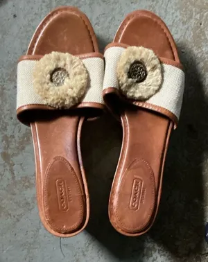 Coach Jazmin Platform Wedge Sandals in Tan Canvas and Cork size 11 thumbnail 1