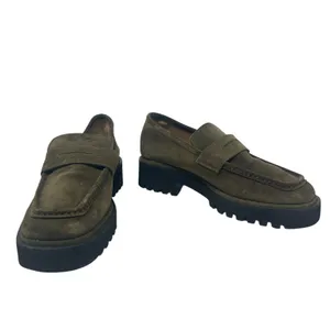 275 Central Penny Loafers Flats Suede‎ Olive Green Brown Size 37.5 US 7.5 thumbnail 6