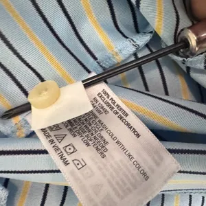 Greg Norman Polo Shirt Light Blue and Yellow Stripes ML75 Microlux Play Dry (M) thumbnail 5