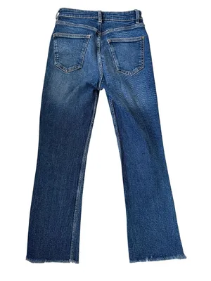 ZARA Medium Wash Straight Leg Jeans Size US 0 thumbnail 4