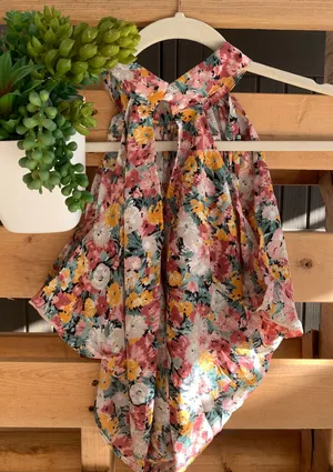 SheIn Split Back Floral Halter Top Multi Size M thumbnail 4