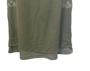 Alya EUC Green Embroidered Boho Sleeveless Tunic Dress Sz S thumbnail 4