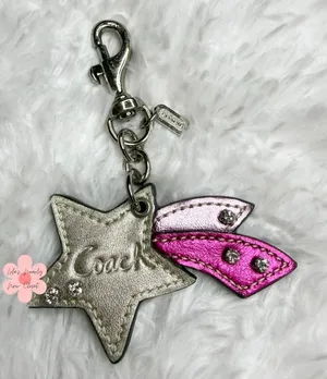 y2k Coach Shooting Star Leather Bag Charm thumbnail 1
